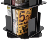 KONGKUNI Modern 2 Tier 360° Rotating Corner Bookshelf for Small Spaces - Stylish Black Desktop Bookcase KONGKUNI