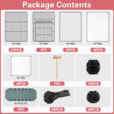 VISCOO 24 Panels Small Animal Playpen,Pet Playpen,C&C Cage for Guinea Pigs,Puppy Play Pen,Bunny Playpen,Indoor Outdoor Portable Metal Wire Yard Fence with Waterproof Mat VISCOO