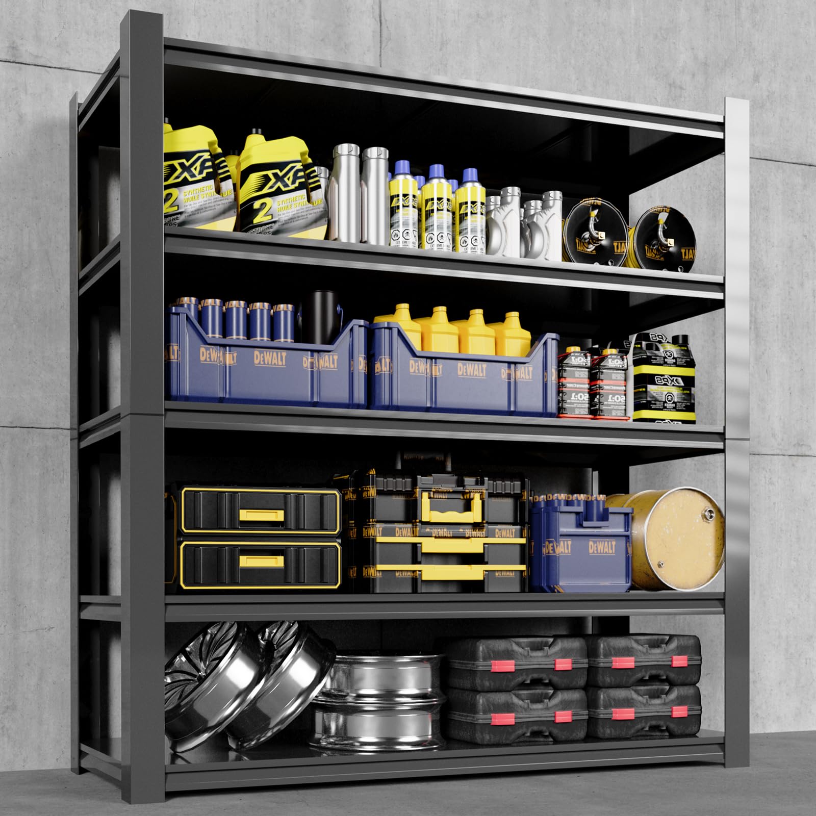 IRONFFICE Metal Storage Shelves Heavy Duty,3000LBS Load Garage Storage Shelves,84''H Shelving Units and Storage,Basement Storage Utility Shelves,24" D x 47" W x 84" H - WoodArtSupply