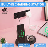 Patikuin Dresser for Bedroom with LED Light & Charging Station, 6 Drawers Wooden Dressers with Open Space, Modern Chest of Double Wide Drawers for Living Room, Entryway, Hallway TV Stand, Pink Patikuin