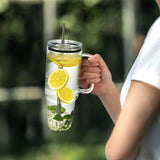 Laosh 40 oz Sublimation Glass Tumbler with Handle, Clear Tumblers with Lid and Straw, 40oz Large Capacity Drinking Glass Cups Bulk for Smoothie, Beer, Coffee, Tea, Milk, soda, water - 4 Pack Laosh