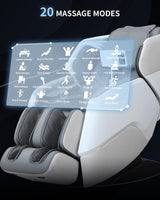 MeitFith 4D+2D Dual Mechanism Massage Chair Full Body, Zero Gravity Shiatsu SL Track Massage Chair with Heat, Calf Rollers, Bluetooth Speakers, AI Voice Control & Smart Body Scan, Grey MeitFith