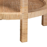 bali & pari Bella Natural Rattan End Table, 2-Tier bali & pari