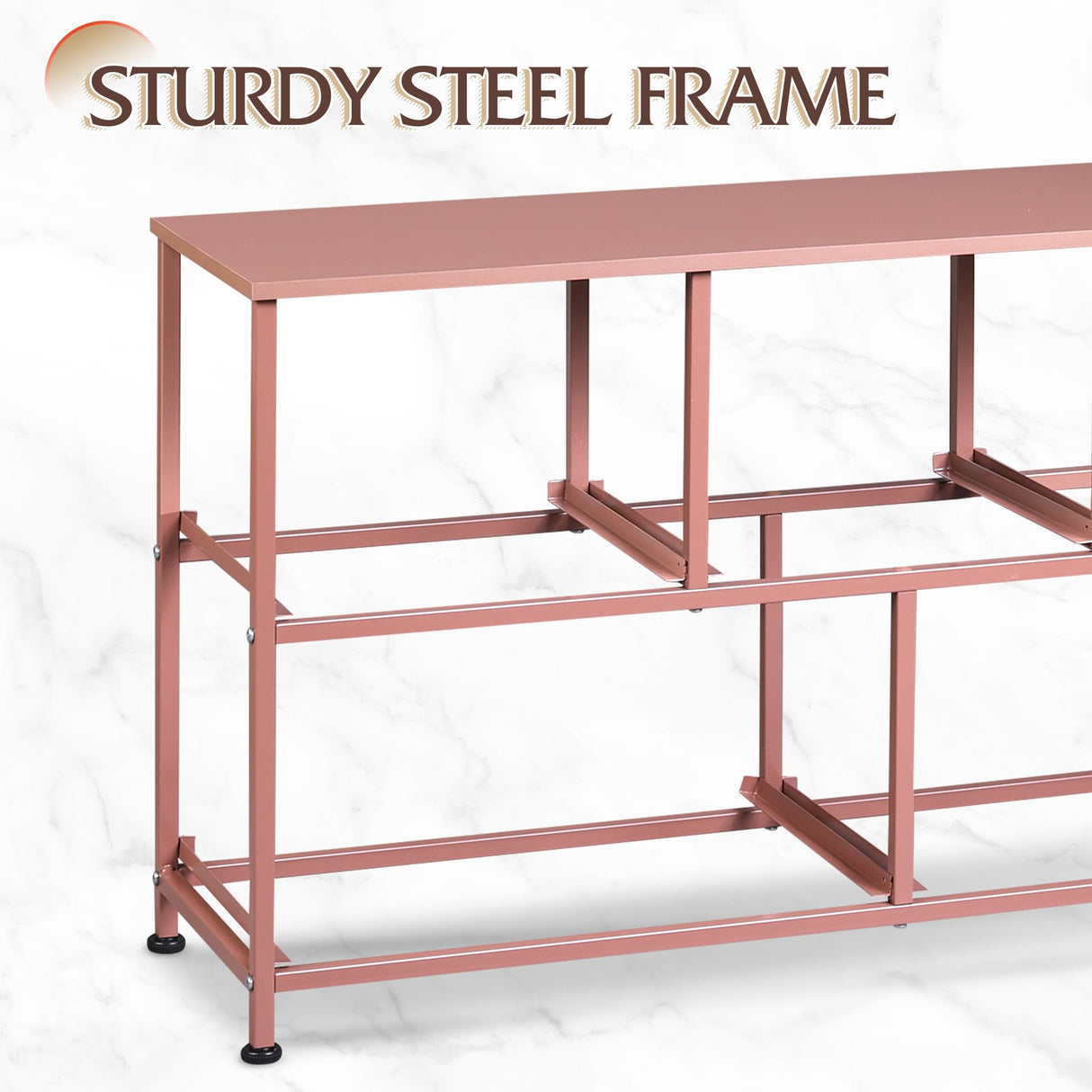 WLIVE Dresser for Bedroom with 5 Drawers, Wide Chest of Drawers, Fabric Dresser, Storage Organization Unit with Fabric Bins for Closet, Living Room, Hallway, Pink and Rose Gold WLIVE