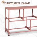 WLIVE Dresser for Bedroom with 5 Drawers, Wide Chest of Drawers, Fabric Dresser, Storage Organization Unit with Fabric Bins for Closet, Living Room, Hallway, Pink and Rose Gold WLIVE