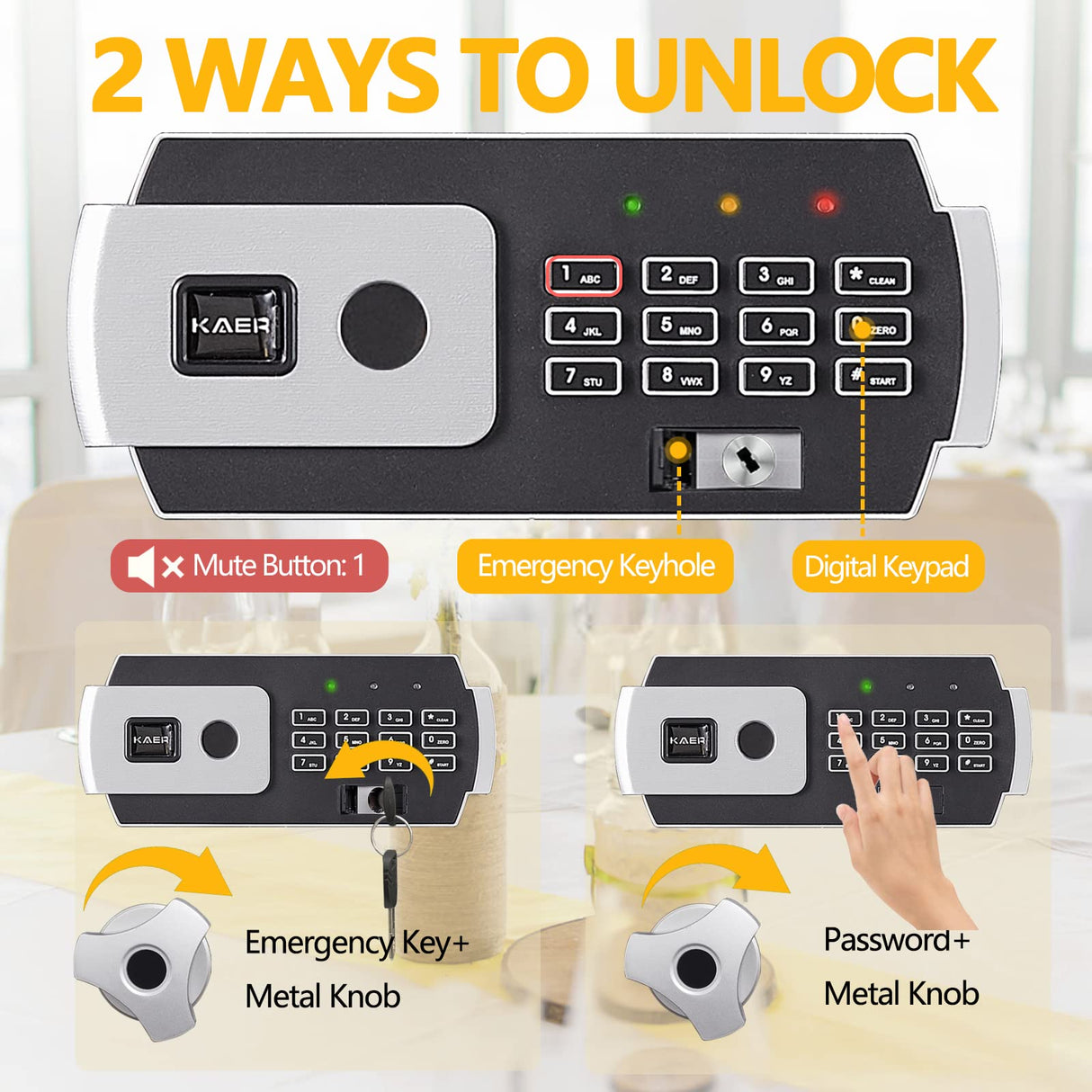 2.6 CUB Depository Drop Safe Fireproof, Front Drop Slot Lock Box with Digital Combination and Anti-Fishing, Silent Deposit Safe Box, Security Money Safe for Cash Slips Expense Business Office Home KAER