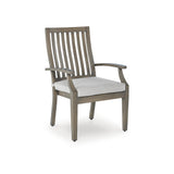 Signature Design by Ashley Rainier Ranch Contemporary Rust Resistant Aluminum High Back Outdoor Arm Chair with Loose Seat Cushion, Set of 2, Light Brown & Beige Signature Design by Ashley