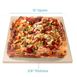 CucinaPro Pizza Stone for Oven, Grill, BBQ- Extra Thick 5/8" Cordierite Rectangular Baking Stone for Better Cooking- 16" x 14" Pan- Holds High Temp For Crispy Crust- Kitchen Essential Must Have Gift CucinaPro
