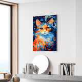 Bowetile Cat Paint by Numbers for Adults Beginners Framed, Easy Adults' Paint-by-Number Kits, DIY Adult Paint by Number Kits on Canvas, Animals Acrylic Number Painting for Home Decor, 8x12in Bowetile