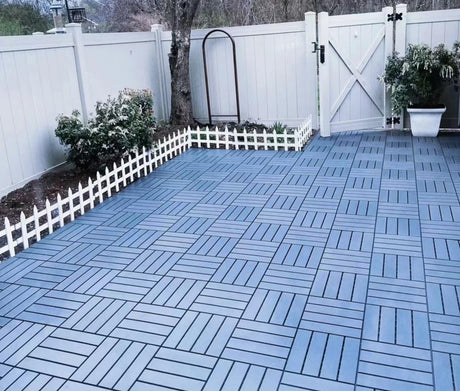 Deck Tiles, 44-Pack Patio Deck Tiles, 11.8" x 11.8" Square Waterproof Outdoor All-Weather Use for Balcony Backyard Patio Deck Tiles (Gray 44-Pack) Kang Share