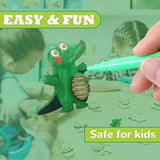 gisgfim 36Pcs Wooden Magnet Painting Craft Kit DIY Wooden Magnets Coloring Arts Crafts for Kids Ages 4-8 8-12 for Birthday Party Gifts Toys Jungle Animal Creativity Supplies Party Favors gisgfim