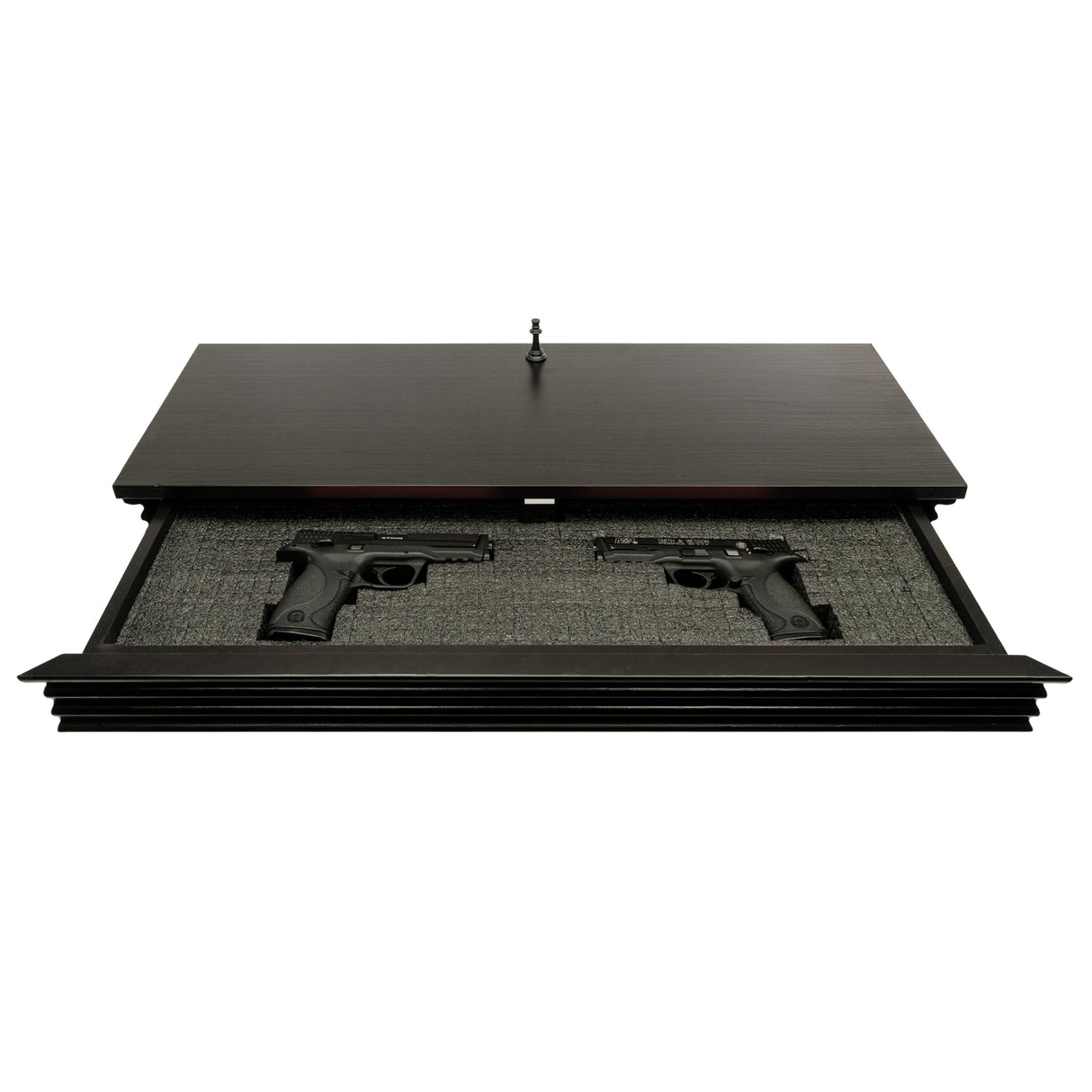 Eylar Intact Secret Home Decor with Hidden Storage, Floating Night Stand with Gun Drawer, Space-Saving Gun Shelf for Bedroom, Hallway, Office, Solid Wood (Black Style 2) Eylar