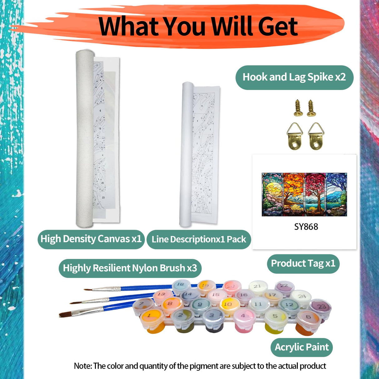 YALKIN Paint by Number for Adult Kits, DIY Four Season Trees Oil Acrylic Painting Kits for Adults Beginners on Canvas for Home Wall Decor Gifts 40x80CM/15.8x31.5in (No Frame) YALKIN