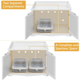 Yaheetech Cat Litter Box Enclosure, Hidden Cat Litter Box Furniture, Hidden Cat Washroom, Cat Crate, Decorative Storage Bench Pet Side Table for Large Cat Kitty, White Yaheetech
