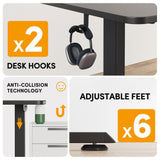 Cubiker 63" L Shaped Standing Desk, Adjustable Corner Standing Desk L Shape with Splice Board, Black Cubiker