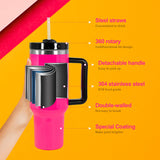sweet grain 20 Pack 40 oz Neon Tumbler with Handle, Leak Proof Sublimation Tumbler with Lid and Straw, Stainless Steel Vacuum Insulated Travel Mugs for Water, Iced Tea or Coffee sweet grain