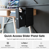 VAULTEK Slider Series Rugged Smart Handgun Safe Quick Auto-Open Sliding Door Pistol Safe with Rechargeable Li-ion Battery (Biometric + ViSN WiFi) VAULTEK