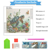 EOYDKAP Sea Turtle Diamond Art Kits for Adults, Diamond Painting Kits for Beginners, Easy Diamond Art for Home Wall Decor, Special Shaped Diamond Painting 11.8x11.8inch EOYDKAP