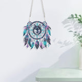 JISHSHAY Diamond Painting Hanging Wolf Diamond Art Pendant Dreamcatcher Gem Art Wind Chimes Gem Painting Hanging Pendant Mosaic Kits for Adults Windchimes Embroidery Kit Suncatchers Sun Catchers JISHSHAY