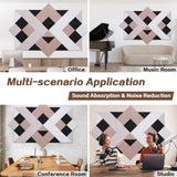 64 Pack Self-Adhesive Triangular Acoustic Panels,63x31.5inchs Sound Absorbing Panels, High Density Soundproof Wall Panels,Wall Decoration Sound Dampening Panels for Recording Studios,Home,and Office Tutmyrea