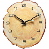 funsec 12 Inch Annual Ring Wall Clock Wood Grain Clock Leaf Tree Stump Clock Creative Silent Clock Quartz Clock Battery Powered Arabic Numerals Decorative Home Living Room Office Size:10.55"Wx11.88"H funsec