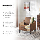 VINGLI Accent Chair for Living Room Chairs Rustic Reading Chair for Bedroom Scooped Arm Chair Mid Century Modern Accent Chairs Upholstered Comfy Chair for Apartment, Waiting Room VINGLI