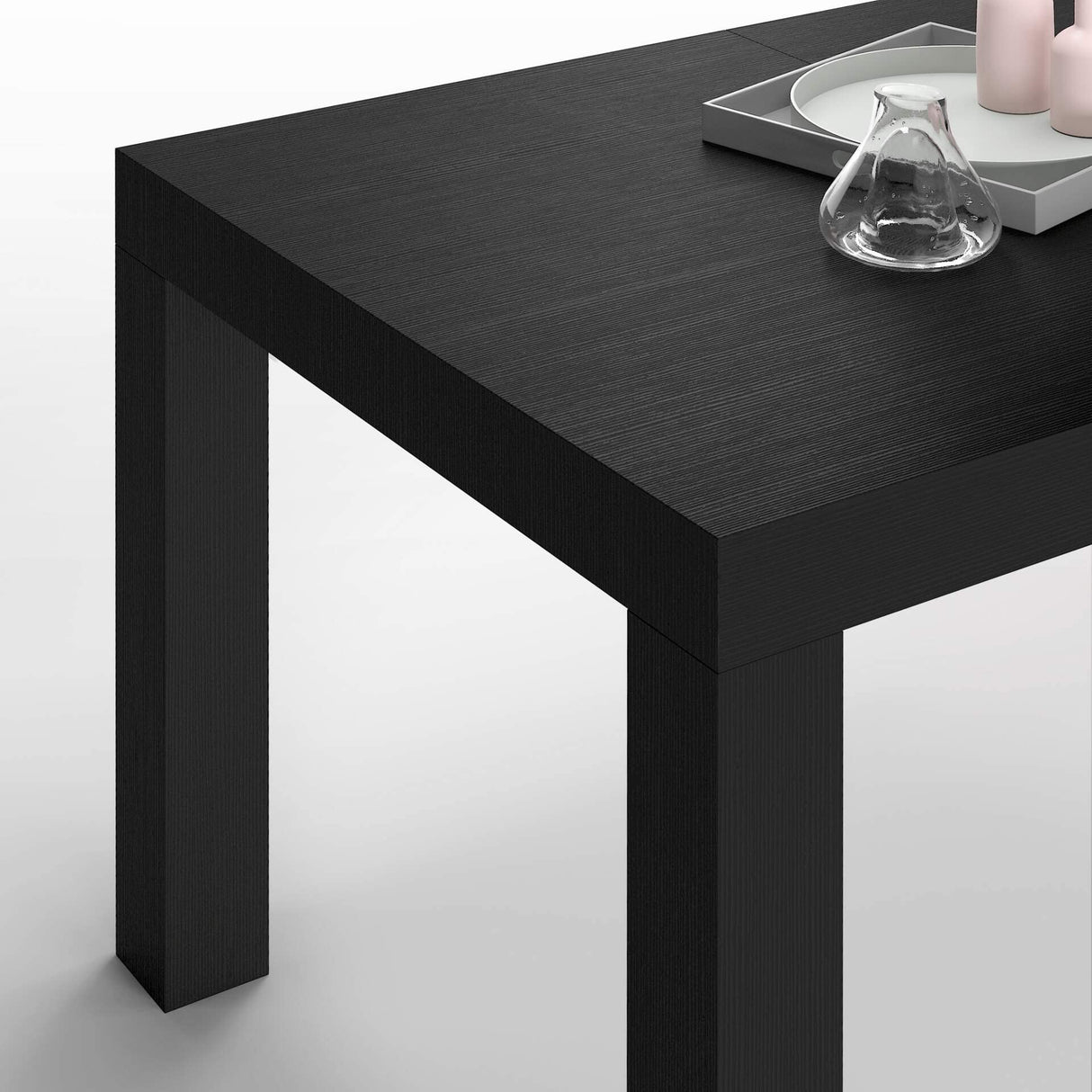 Mobili Fiver, First Extendable Table, 47,2(77,6) x31,5 in, Ashwood Black, for 6-8 People, Expandable Dining Table for Kitchen, Living Room, Italian Furniture Mobili Fiver