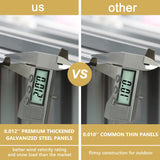 MUPATER 4x8 FT Outdoor Storage Shed with Lockable Door, Metal Lean to Shed Garden Tool Storage Shed House, Storage Shed Kit for Patio, Backyard, Lawn, Grey MUPATER