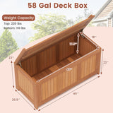Tangkula 58 Gallon Wood Outdoor Storage Box, 3-in-1 Patio Storage Bench with Flip Top for Cushions, Pool Supplies, Gardening Tools, Outdoor Deck Box for Garden, Backyard, Poolside Tangkula