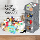 TidyFriend Stackable Storage Bins for Closet Organizers and Storage 4 Pack, Garage Storage Bin Stackable, Bathroom and Garage Organizer (Grey) Skywin