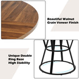 STHOUYN 47” Round Dining Table Set for 4, Small Round Kitchen Table with 4 Boucle Dinner Chairs, Modern Circle 5 Piece Dining Table with Steel Legs (Black) STHOUYN