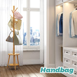 Coat Rack, Bamboo Wood Coat Freestanding with Umbrella Holder, Adjustable Height Coat Stand with 8 Hooks, kids coat rack, Used In The Bedroom Living Room, Office To Hang Clothes, Hats, Bags (Natural) Vriccc