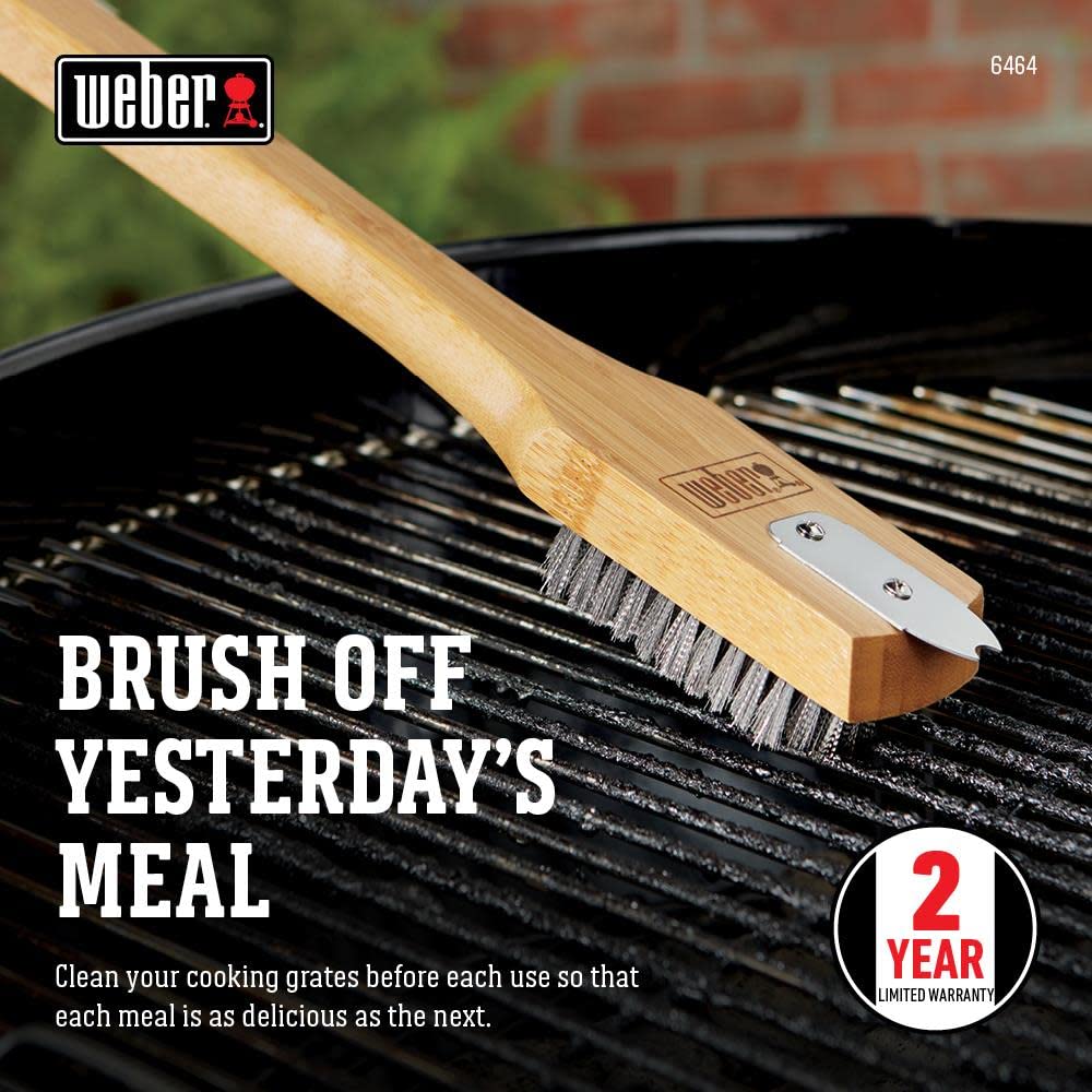 Weber 6464 18-Inch Bamboo Grill Brush Weber