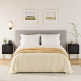 Masupu Nightstand,Mid-Century Modern Bedside Table with 2 Storage Drawer,Small Gold Frame Side End Table for Bedroom,Living Room, Black Masupu