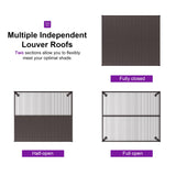 PURPLE LEAF 10' x 16' Louvered Pergola Outdoor Adjustable Louvre Shade Modern Patio Aluminum Pergola with Retractable Roof for Deck Backyard Garden Hardtop Gazebo PURPLE LEAF