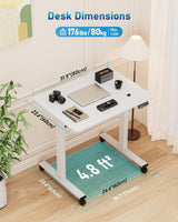 Xyndyx Small Height Adjustable Electric Standing Desk, 31.5" x 23.6" Sit Stand up Desk with Splice Board, Ergonomic Rising Computer Home Office Desk Table with Memory Preset, White Frame/White Top Xyndyx