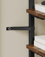 CHOEZON 8-Tier Bookshelf, LED Bookcase with Semi-Open Bottom, Small Space Standing Shelf with Lights, Corner Storage Stand, for Living Room, Home Office, Bedroom, Rustic Brown TSJ08DBF CHOEZON