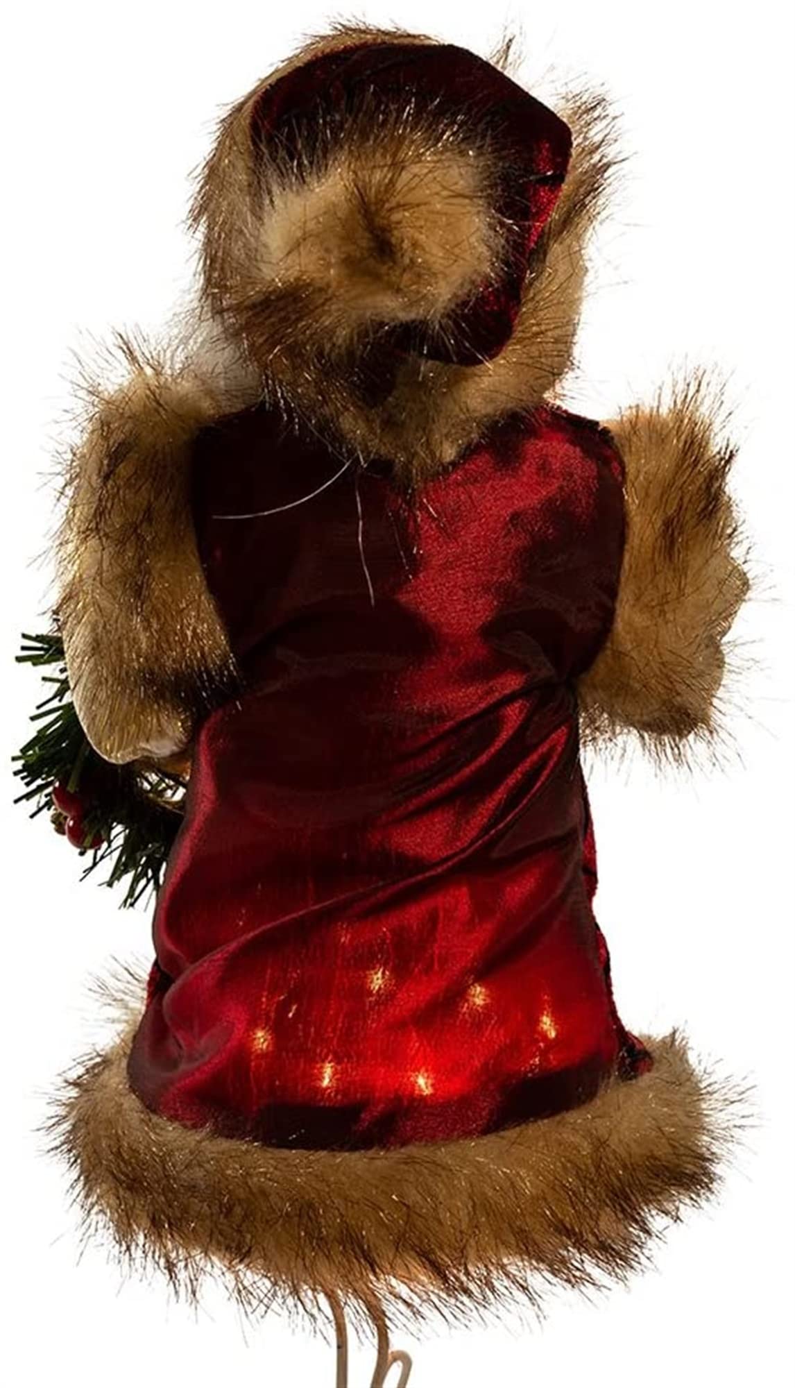 Kurt Adler 10-Light Burgundy and Brown Santa Treetop, 10-Inch Kurt S. Adler