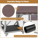 Catio Outdoor Cat Enclosure, 4 Tiers Outdoor Cat House with Wheels, Kitty Cages Indoor Large Window Catio -Waterproof Roof Suumerpety