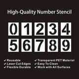4 Inch Plastic Number Stencils - Reusable Digital Templates for Cake, Address, Painting Denylo pro