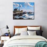 Portland Head Lighthouse Diamond Painting for Adults s Maine USA Lighthouse 5D Full Drill Crystal Paintwork 16x12 inch,Tropical Seascape HD Canvas Diamond Art Bedroom Home Decor(DIY Frame) Tucocoo