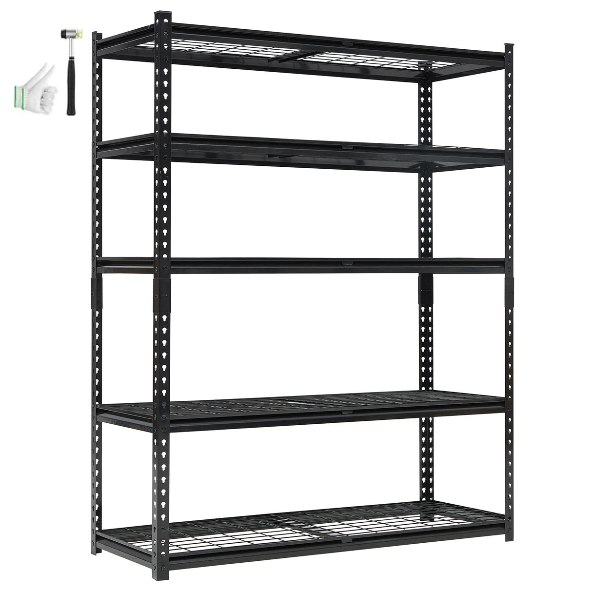 Heavy Duty Garage Shelving Units,5-Tier Adjustable Storage Shelves,60 in L x 24 in W x 72 in H,Loads 2000 LBSS,Adjustable Garage Storage Shelving, Metal Storage Utility Rack Shelf Unit Garvee