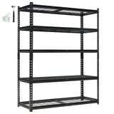 Heavy Duty Garage Shelving Units,5-Tier Adjustable Storage Shelves,60 in L x 24 in W x 72 in H,Loads 2000 LBSS,Adjustable Garage Storage Shelving, Metal Storage Utility Rack Shelf Unit Garvee