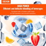VEVOR Professional Blender with Shield, Commercial Countertop Blenders, 68 oz Jar Blender Combo, Stainless Steel 9 Speed & 5 Functions Blender, for Shakes, Smoothies, Peree, and Crush Ice, White VEVOR