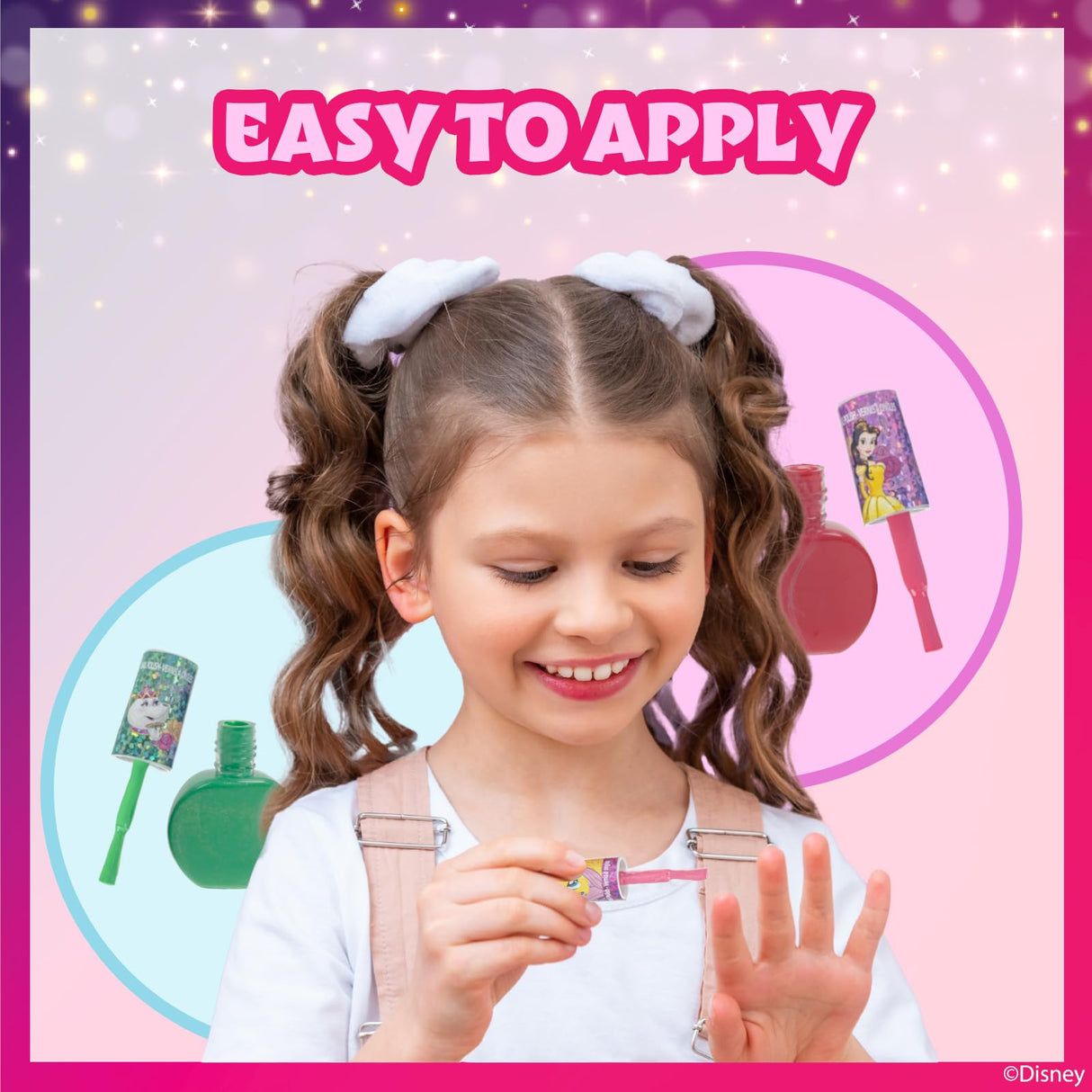 Townley Girl Disney Princess Belle 18 Piece Water-Based Nail Polish Set, Quick Dry and Peels-Off, Nail Paint Set for Girls, Perfect for Parties, Sleepovers and Makeovers, Ages 3 Townley Girl