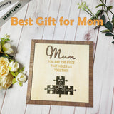 Personalized Wood Sign Mothers Day Gifts, Custom Mother's Day Present Puzzle Name Sign Frame, Desk Wooden Plaques Birthday Gifts for Mom Mum Mommy Mama Grandma from Daughter Son Husband Meigmi