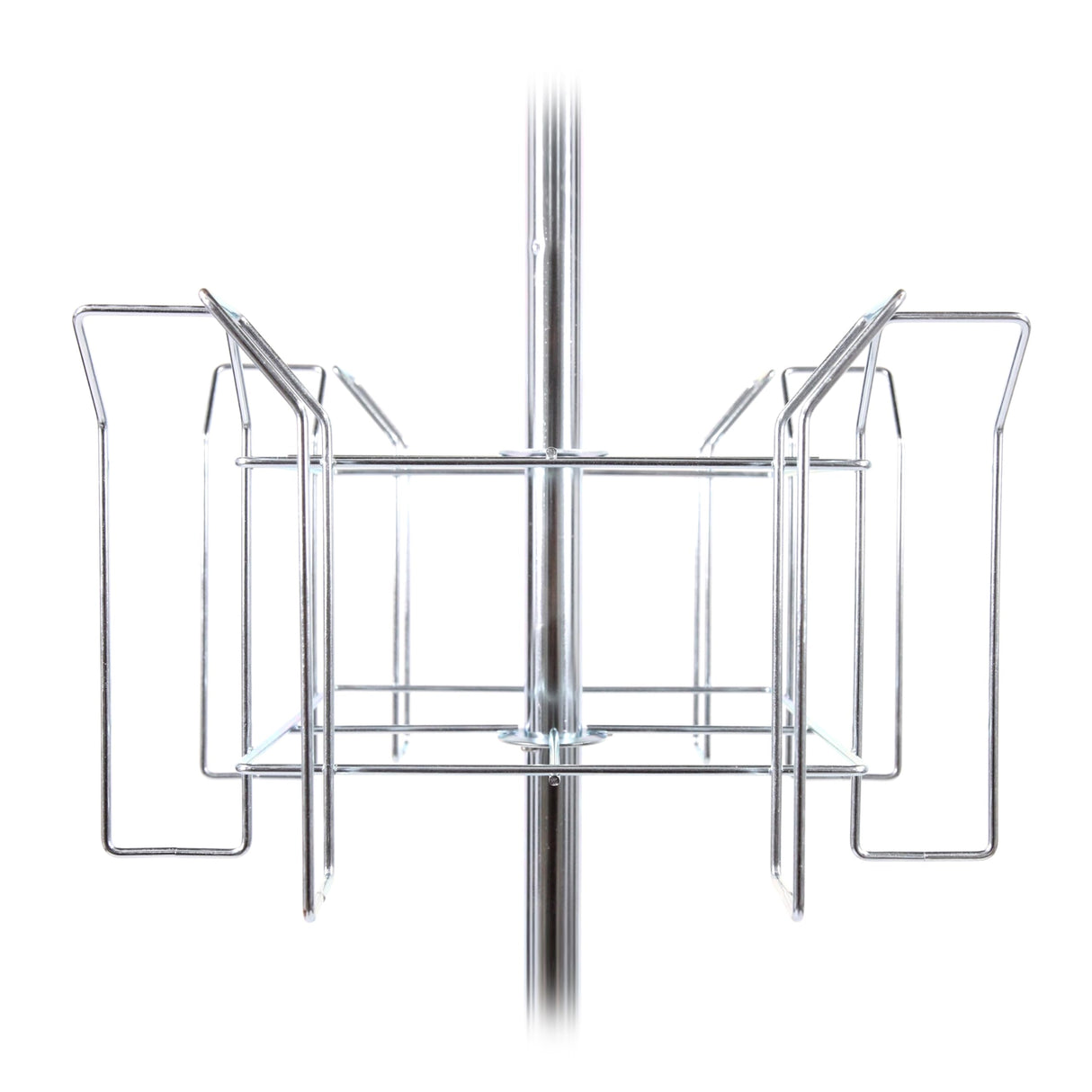 SSWBasics 4-Tier Chrome Rotating Standing Literature Rack - 64'H x 16"D - 16 Pockets Total - Sleek Floor Standing Book Display Rack for Periodicals - Sturdy Comic Book Display Stand for Magazines, SSWBasics