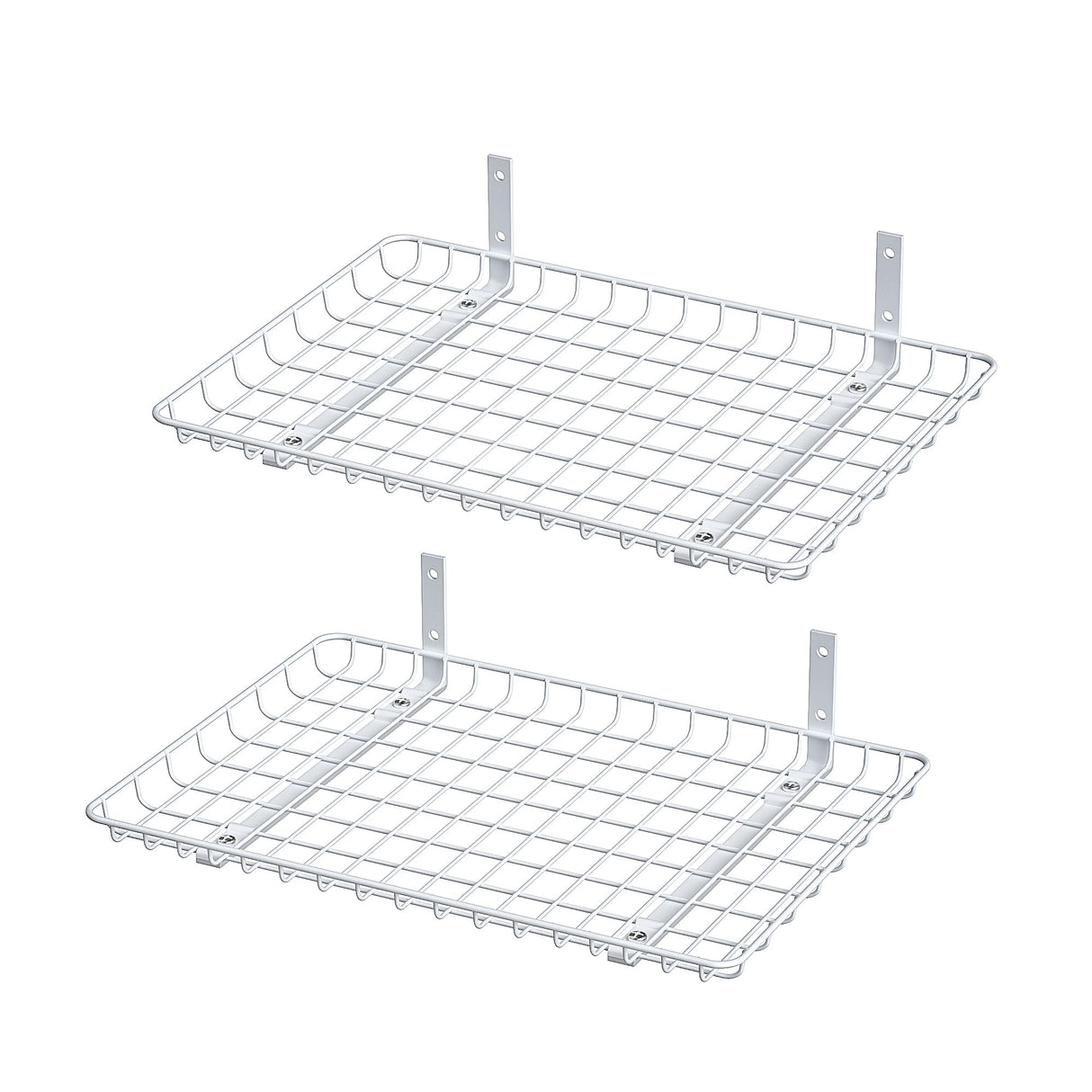 Ultrawall Wall Mounted Storage Shelf, Garage Shelves 24x12 Inch, Metal Shelf Rack, Heavy-Duty Wall Organizer for Closet, Kitchen, Laundry Room 2 Pack, White Ultrawall