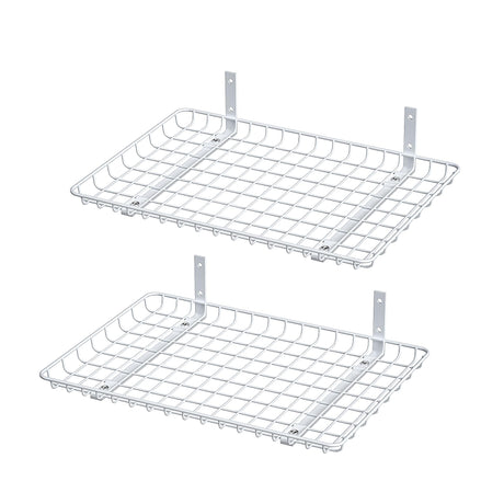 Ultrawall Wall Mounted Storage Shelf, Garage Shelves 24x12 Inch, Metal Shelf Rack, Heavy-Duty Wall Organizer for Closet, Kitchen, Laundry Room 2 Pack, White Ultrawall