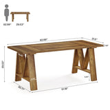 Tribesigns 63" Executive Desk, Farmhouse Wooden Office Computer Desk, Large Workstation Writing Table with Sturdy Legs for Home Office, Brown Tribesigns